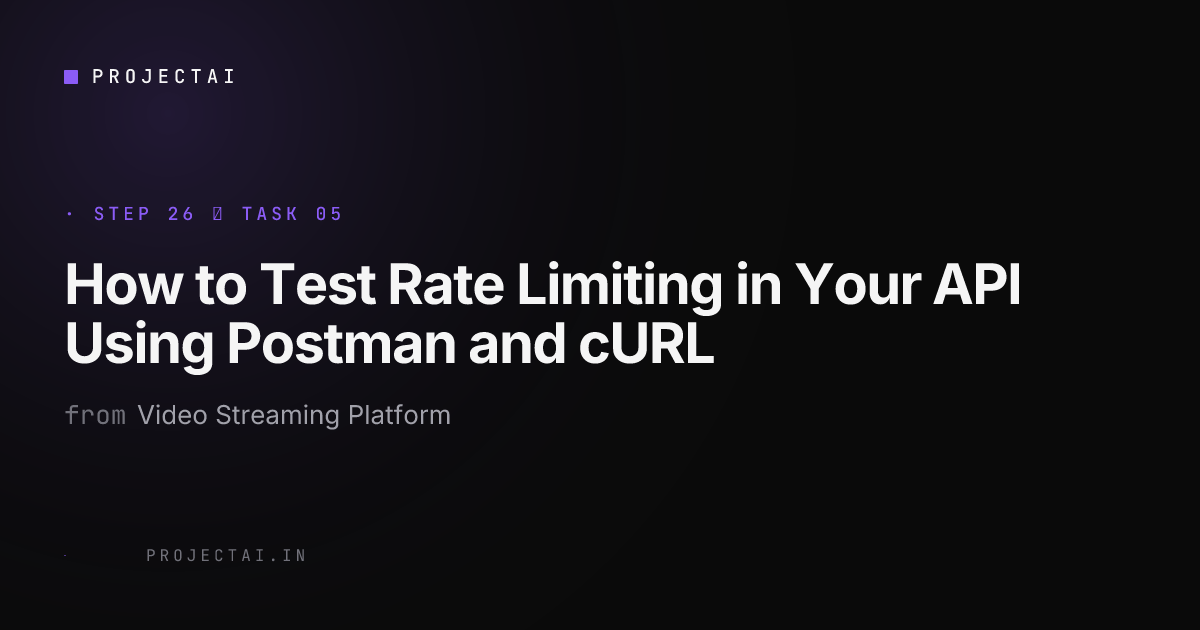 How to Test Rate Limiting in Your API Using Postman and cURL - Video ...