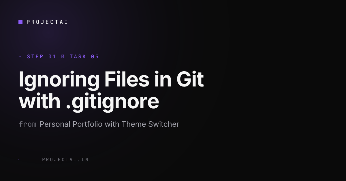 Ignoring Files in Git with .gitignore - Personal Portfolio with Theme ...