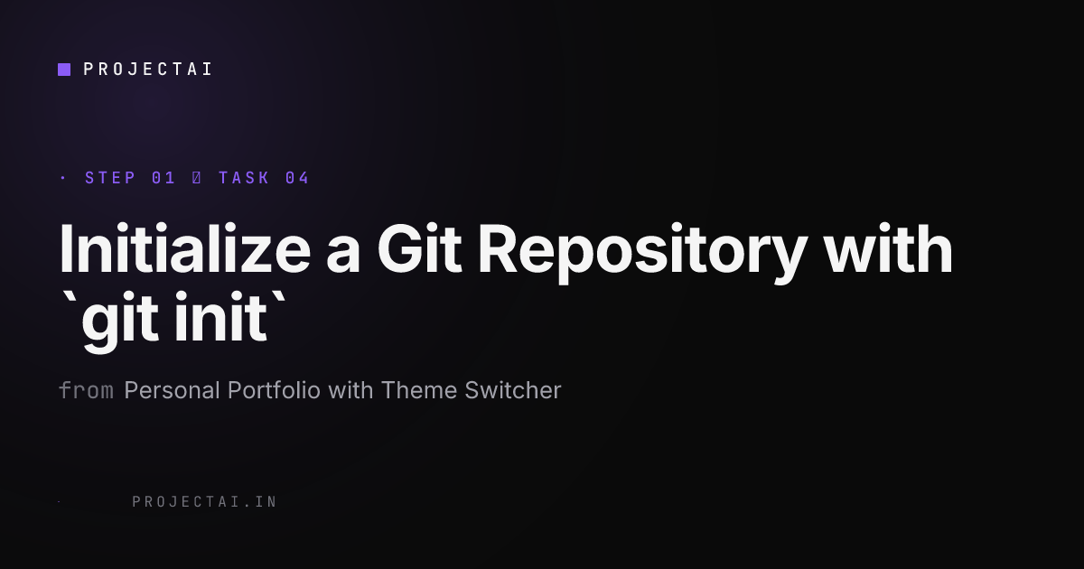 Initialize a Git Repository with `git init` - Personal Portfolio with ...
