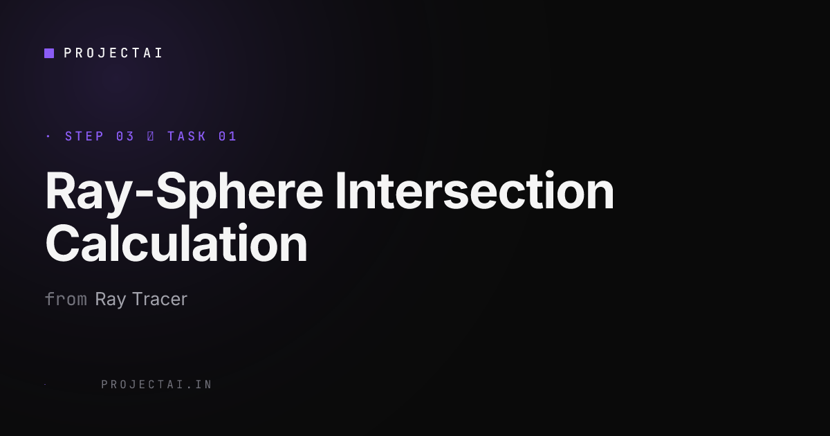Ray-Sphere Intersection Calculation - Ray Tracer - ProjectAI